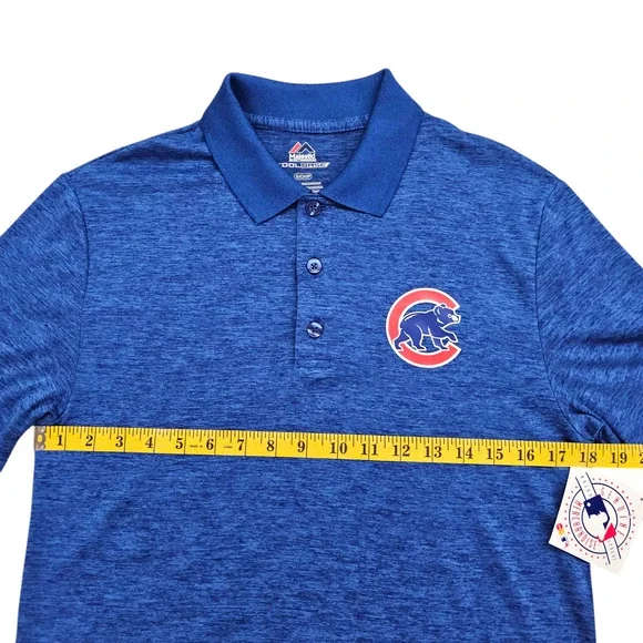 NWT Chicago Cubs Polo Shirt Mens Small Majestic Cool Base Graphic Print Baseball - Picture 11 of 12